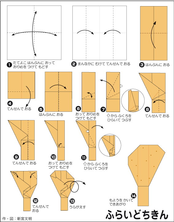 折り図 ふらいどちきん の折り図 おりがみくらぶ